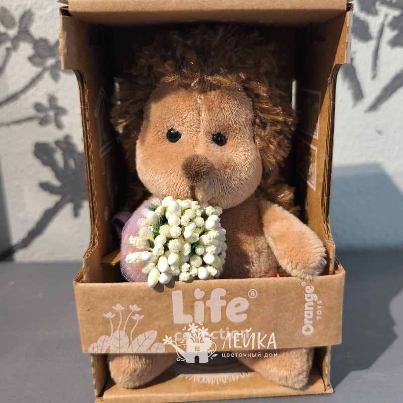 Мягкая игрушка &laquo;Ёжик Колюнчик с букетом&raquo;