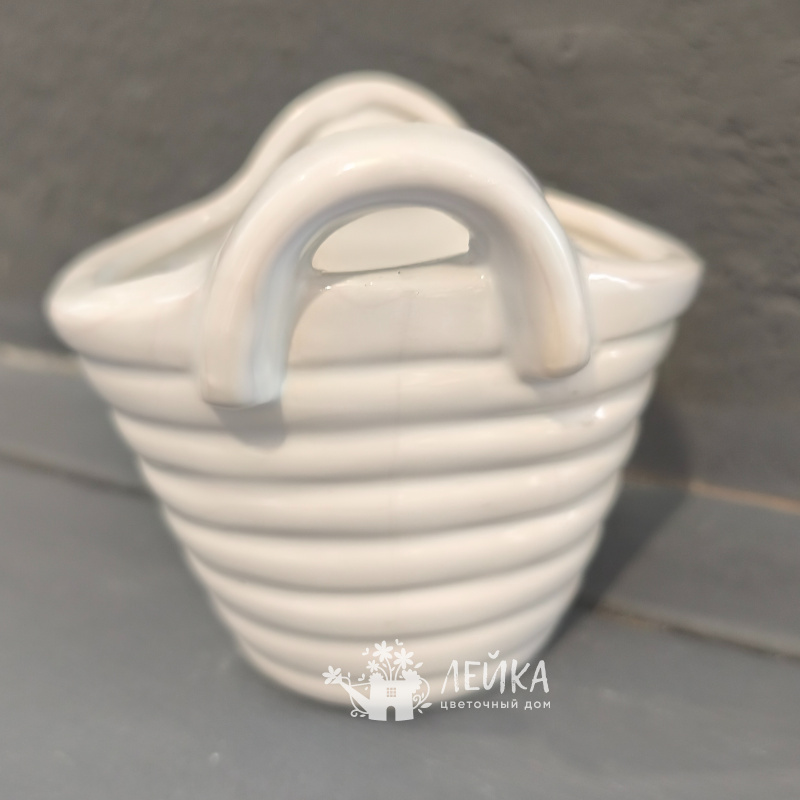 Керамическое кашпо -сумочка 9см 1