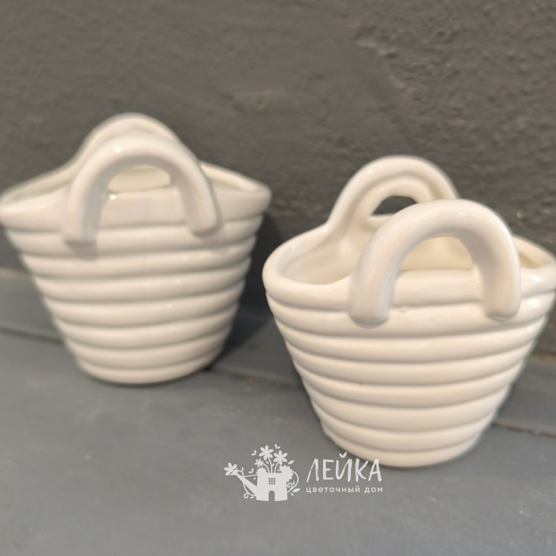 Керамическое кашпо -сумочка 9см