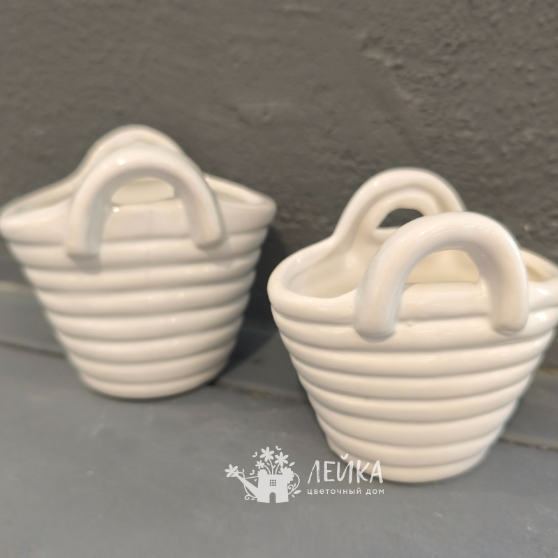 Керамическое кашпо-сумочка 6см 1