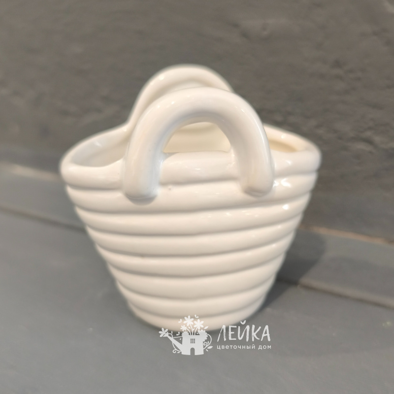 Керамическое кашпо-сумочка 6см