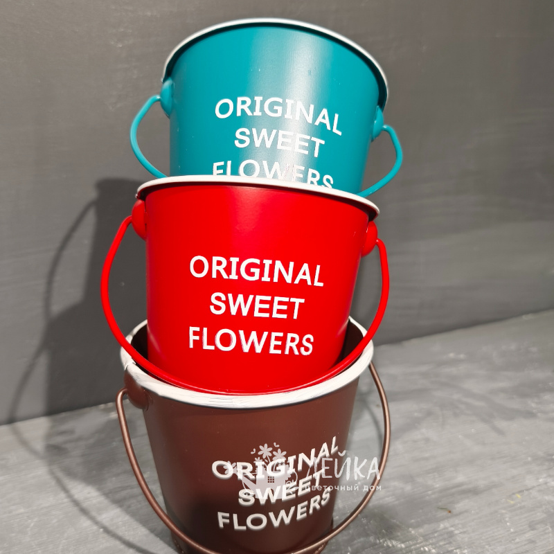 Металлические ведерки-кашпо 10*8 см в ассортименте 1